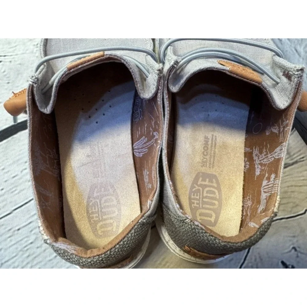 Hey Dude Wendy Washed Canvas Women's Size 8 Casual Shoes Charcoal Grey EXCELLENT